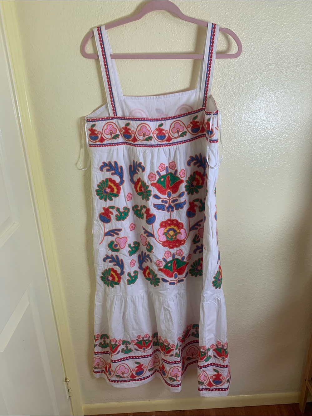 NWT J Marie White Embroidered Floral Dress Size L - Picture 2 of 8